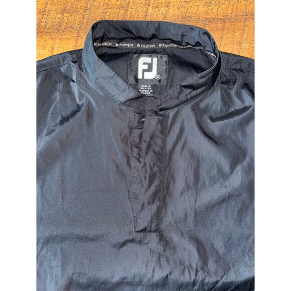 Mens Footjoy Black Wind Breaker Style Golf Vest Pockets 1/4 Snap Closure Size M - Picture 3 of 10